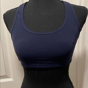 Tory Burch Seamless Mesh Racerback Bra in Navy Blue Small